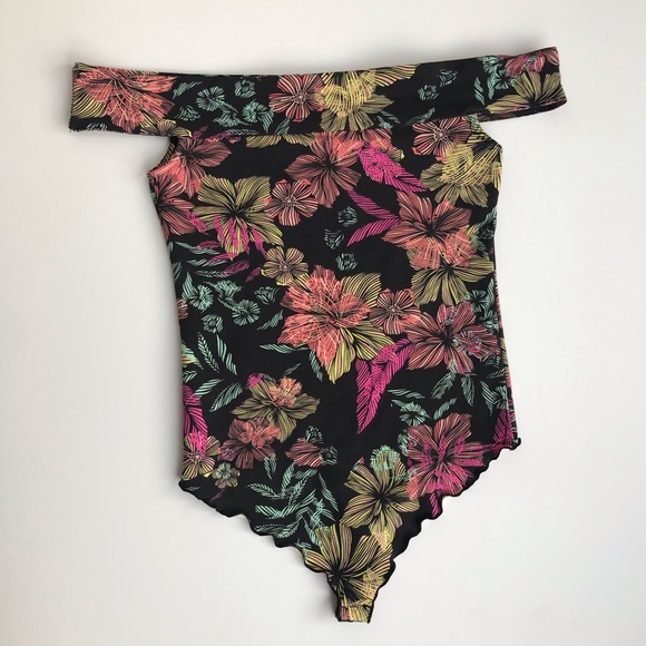 NEW Free People Off Shoulder Bodysuit Floral Small - Picture 4 of 8